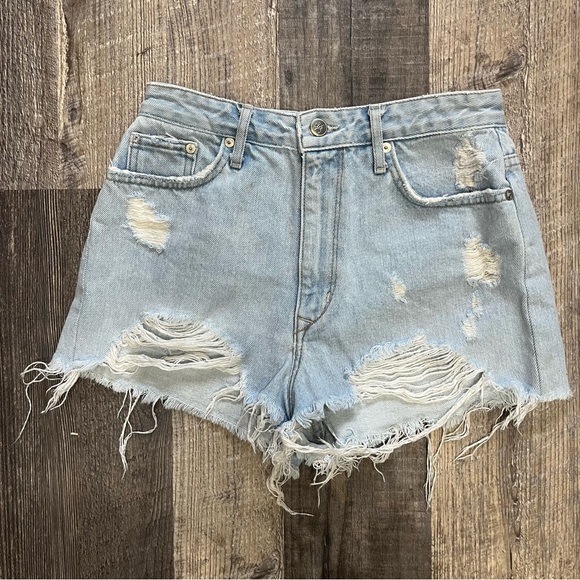 Lovers + Friends Distressed High Rise Ryan Shorts - Picture 2 of 7